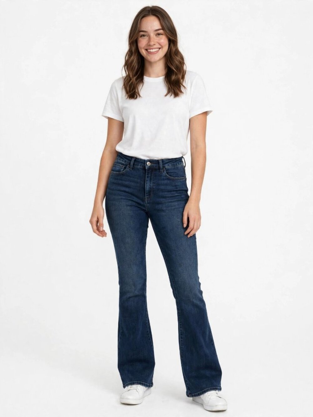 Draper James Flare Jeans 8 Dark Indigo High Rise Stretch Denim